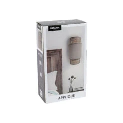 Applique Incurvée Rotin Et Tissu Beige Ostaria -ATMOSPHERA Soldes Boutique applique incurvee rotin et tissu beige ostaria 3