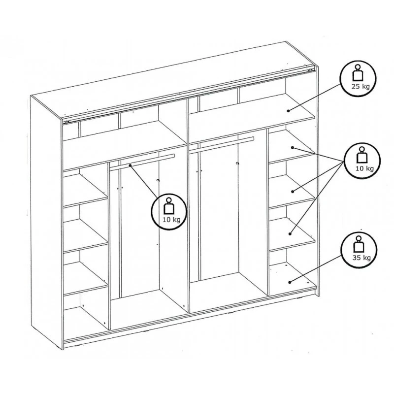 Armoire 2 Portes Grand Modèle Avec Miroir Nantes 6 Armoire 2 Portes Grand Modèle Avec Miroir Nantes – Image 6