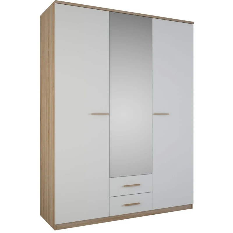 Demeyere Armoire 3 Portes Coloris Blanc Et Naturel Lena 1 Demeyere Armoire 3 Portes Coloris Blanc Et Naturel Lena