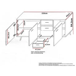 Bahut 3 Portes 3 Tiroirs Wiva 7 Bahut 3 Portes 3 Tiroirs Wiva -ATMOSPHERA Soldes Boutique bahut 3 portes 3 tiroirs wiva 1 3