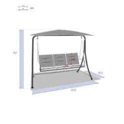 Balancelle 3 Places Ardoise Lako Hespéride -ATMOSPHERA Soldes Boutique balancelle 3 places ardoise lako hesperide 5
