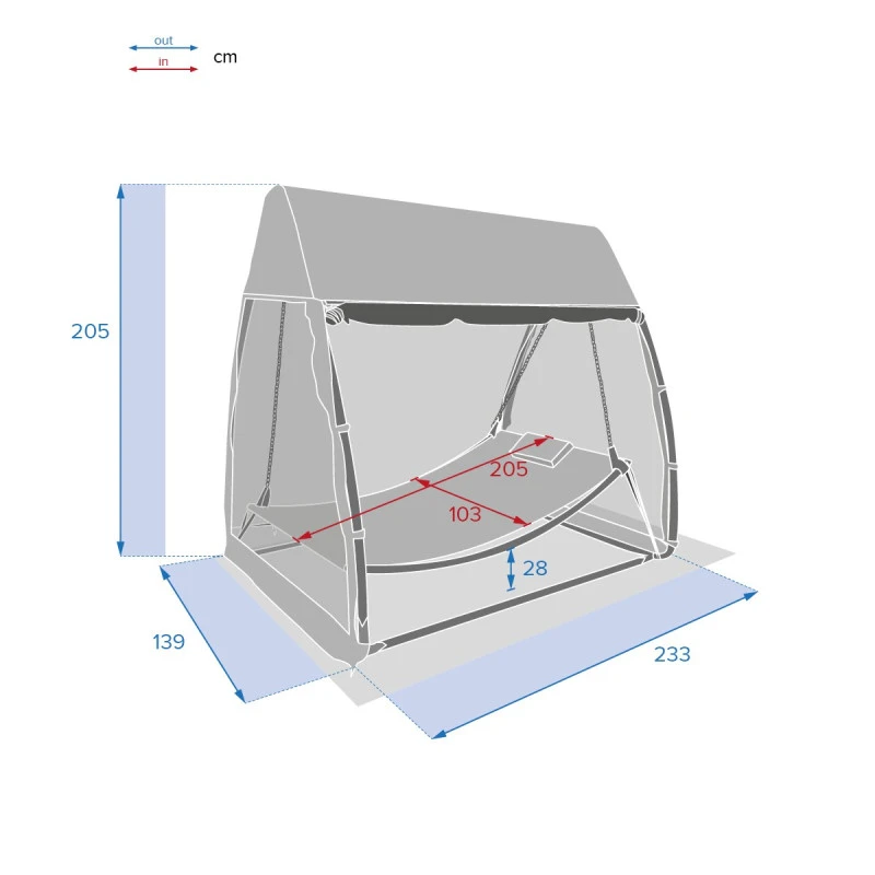 Balancelle Moustiquaire Ardoise Trinidad Hespéride 2 Balancelle Moustiquaire Ardoise Trinidad Hespéride – Image 2