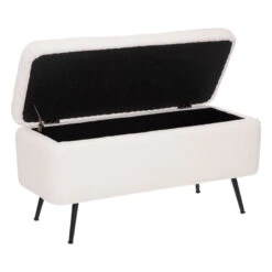 Banc Coffre Bouclette Blanc Aurora Atmosphera -ATMOSPHERA Soldes Boutique banc coffre bouclette blanc aurora atmosphera 1 2