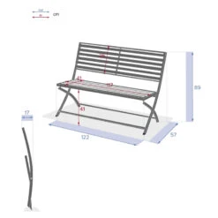 Banc Pliant Olbia Noir Graphite Hespéride -ATMOSPHERA Soldes Boutique banc pliant olbia noir graphite hesperide 4