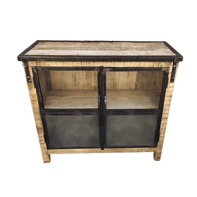 Buffet 2 Portes Manguier Et Métal 1 Buffet 2 Portes Manguier Et Métal