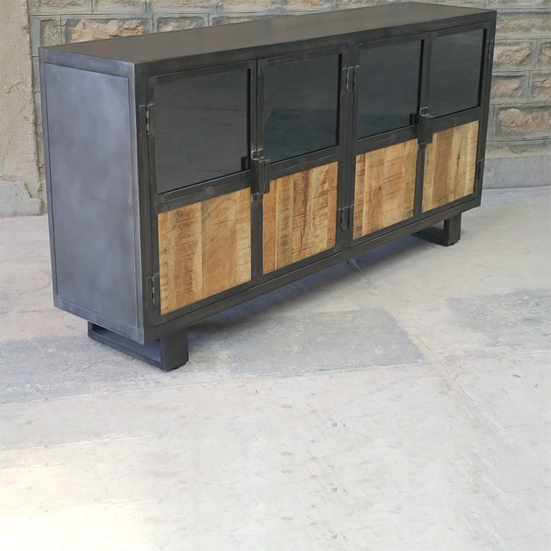 Buffet Métal Et Bois Jodhpur 4 Portes 2 Buffet Métal Et Bois Jodhpur 4 Portes – Image 2