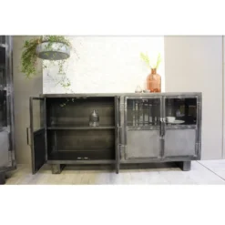 Buffet Métal Noir Jodhpur 4 Portes -ATMOSPHERA Soldes Boutique buffet metal jodhpur portes inditime 2