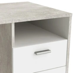 Demeyere Bureau Détroit Béton 1 Porte + 1 Niche + 1 Tiroir -ATMOSPHERA Soldes Boutique bureau detroit blanc beton 1 porte 1 niche 1 tiroir 5