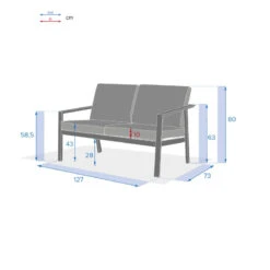 Canapé 2 Places Pavane Graphite Hespéride -ATMOSPHERA Soldes Boutique canape 2 places pavane graphite hesperide 3