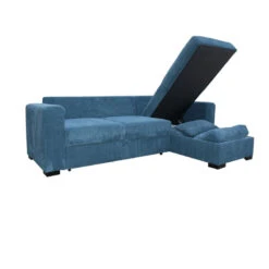 Canapé D'angle Joe Gauche Ou Droite Bleu Convertible Lit -ATMOSPHERA Soldes Boutique canape d angle joe gauche ou droite bleu convertible lit 2