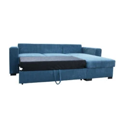 Canapé D'angle Joe Gauche Ou Droite Bleu Convertible Lit -ATMOSPHERA Soldes Boutique canape d angle joe gauche ou droite bleu convertible lit 3