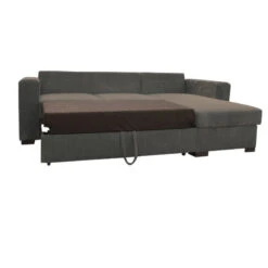 Canapé D'angle Joe Gauche Ou Droite Gris Convertible Lit -ATMOSPHERA Soldes Boutique canape d angle joe gauche ou droite gris convertible lit 2