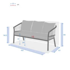Canapé Extérieur 3 Places Oriengo Anthracite Hespéride -ATMOSPHERA Soldes Boutique canape exterieur 3 places oriengo anthracite hesperide 3