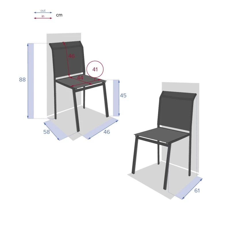 Chaise Extérieur Essentia Graphite/anthracite Hespéride 4 Chaise Extérieur Essentia Graphite/anthracite Hespéride – Image 4