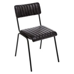 Chaise Noir Dario En Cuir Atmosphera