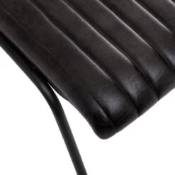 Chaise Noir Dario En Cuir Atmosphera -ATMOSPHERA Soldes Boutique chaise noir dario en cuir atmosphera 3