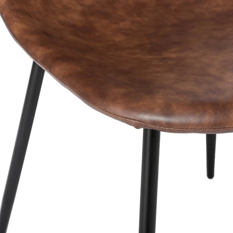 Chaise Vladi Effet Cuir Marron Atmosphera 3 Chaise Vladi Effet Cuir Marron Atmosphera – Image 3