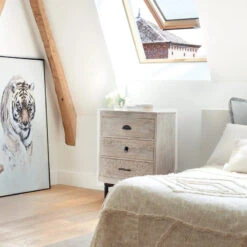 Chevet 3 Tiroirs Bois Blanchi Ajay Atmosphera 9 Chevet 3 Tiroirs Bois Blanchi Ajay Atmosphera -ATMOSPHERA Soldes Boutique chevet 3 tiroirs bois blanchi ajay atmosphera 3