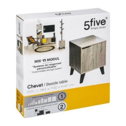 Chevet Mix Naturel Sur Pieds 5Five -ATMOSPHERA Soldes Boutique chevet mix naturel pied 5five 2