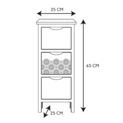 Chiffonnier 3 Tiroirs Chic Naturel Et Blanc -ATMOSPHERA Soldes Boutique chiffonnier 3 tiroirs chic naturel et blanc 2