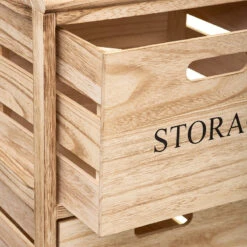 Chiffonnier Bois 3 Cagettes Sur Roulettes 5Five -ATMOSPHERA Soldes Boutique chiffonnier bois 3 cagettes sur roulettes 5five 2