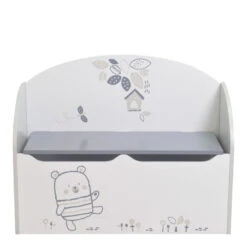 Demeyere Coffre à Jouets Bear Gris Et Blanc -ATMOSPHERA Soldes Boutique coffre a jouets blanc gris nounours 3