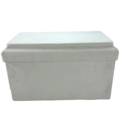 Coffre Blanc Pliable Gris Compatible Briques -ATMOSPHERA Soldes Boutique coffre blanc pliable gris compatible briques 1 3