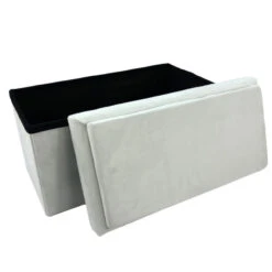 Coffre Blanc Pliable Gris Compatible Briques -ATMOSPHERA Soldes Boutique coffre blanc pliable gris compatible briques 1 5