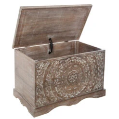 Coffre Chambre Shirel En Bois Blanchi Atmosphera -ATMOSPHERA Soldes Boutique coffre chambre shirel en bois blanchi atmosphera 2