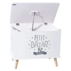 Coffre De Rangement "petit Bazar & Secrets" Blanc Atmosphera -ATMOSPHERA Soldes Boutique coffre de rangement petit bazar secret blanc atmosphera 2