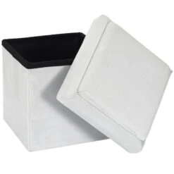 Coffre Pouf Pliable Gris Compatible Briques 14 Coffre Pouf Pliable Gris Compatible Briques -ATMOSPHERA Soldes Boutique coffre pouf pliable gris compatible briques 6