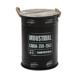 Coffres Bidons Noir Industriel - Lot De 3 - Atmosphera -ATMOSPHERA Soldes Boutique coffres bidons noir industriel lot de 3 atmosphera 2