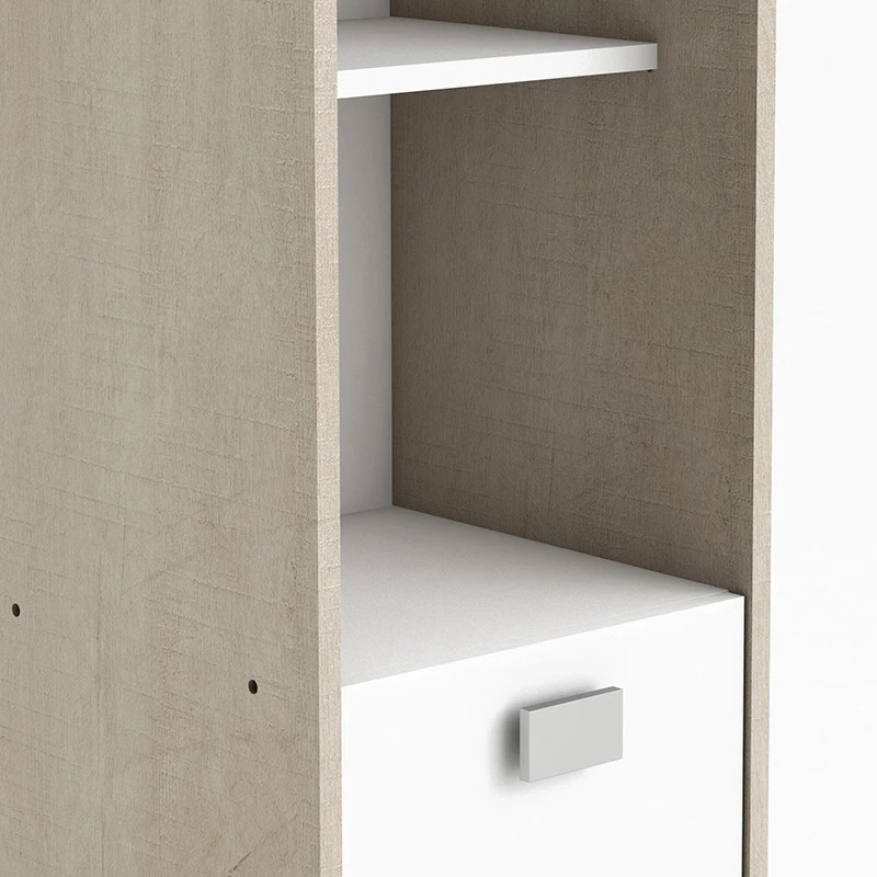 Demeyere Colonne 2 Portes HONOLULU Blanc/chêne Champagne 5 Demeyere Colonne 2 Portes HONOLULU Blanc/chêne Champagne – Image 5