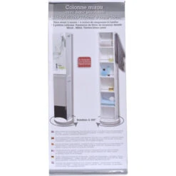 Colonne Pivotante Blanche Avec Miroir Et Niches -ATMOSPHERA Soldes Boutique colonne miroir base pivotante 2