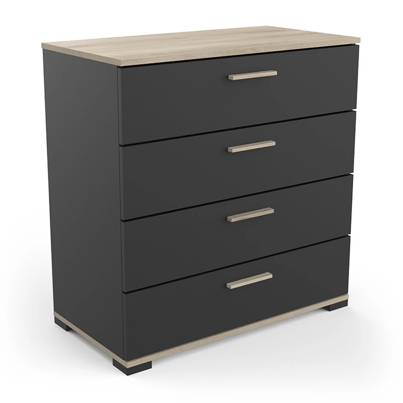 Demeyere Commode 4 Tiroirs Izzy Noir Et Bois 1 Demeyere Commode 4 Tiroirs Izzy Noir Et Bois