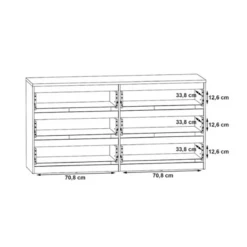 Commode 6 Tiroirs Chelsea Béton Gris Et Blanc -ATMOSPHERA Soldes Boutique commode 6 tiroirs chelsea beton gris et blanc 3