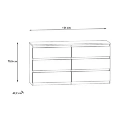 Commode 6 Tiroirs Chelsea Béton Gris Et Blanc -ATMOSPHERA Soldes Boutique commode 6 tiroirs chelsea beton gris et blanc 4