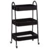 Desserte 3 Niveaux à Roulettes Métal Noir 5Five