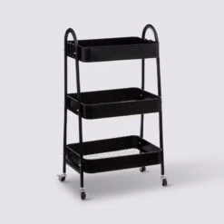 Desserte 3 Niveaux à Roulettes Métal Noir 5Five 9 Desserte 3 Niveaux à Roulettes Métal Noir 5Five -ATMOSPHERA Soldes Boutique desserte 3 niveaux a roulettes metal noir 5five 4