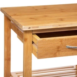 Desserte Bambou 1 Tiroir Roulettes 37 Cm 5Five -ATMOSPHERA Soldes Boutique desserte bambou 1 tiroir roulettes 37 cm 5five 2