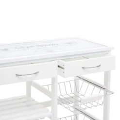 ATMOSPHERA Desserte De Cuisine Verre Blanc Modèle GUSTAF -ATMOSPHERA Soldes Boutique desserte de cuisine verre blanc modele gustaf 2