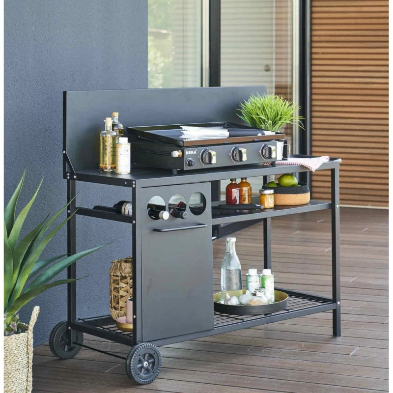 Desserte De Plancha Extérieure Noire Neka 2 Desserte De Plancha Extérieure Noire Neka – Image 2