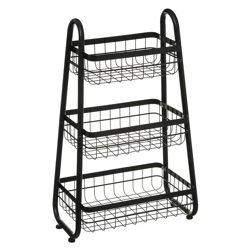 Desserte Métal 3 Paniers Noir 5Five 1 Desserte Métal 3 Paniers Noir 5Five