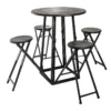 Ensemble Table Haute Et 4 Tabourets Ext Atmosphera