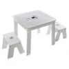 Ensemble Table + 2 Tabourets Enfant Blanc Gris Dream Atmosphera