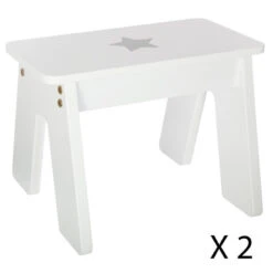 Ensemble Table + 2 Tabourets Enfant Blanc Gris Dream Atmosphera -ATMOSPHERA Soldes Boutique ensemble table tabourets enfant blanc gris dream atmosphera 3