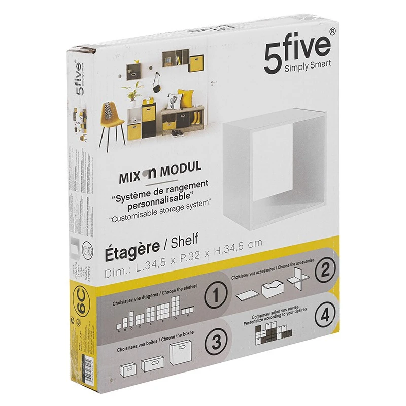 Etagère 1 Case Mix Blanc 5Five 2 Etagère 1 Case Mix Blanc 5Five – Image 2
