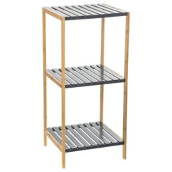 Etagère 4 Niveaux Salle Bain Varia Gris Bambou -ATMOSPHERA Soldes Boutique etagere 4 niveaux salle bain varia gris bambou 2