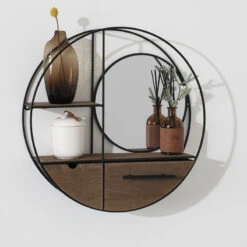 Etagère Murale Ronde D50 Miroir Atmosphera -ATMOSPHERA Soldes Boutique etagere murale ronde d50 miroir atmosphera 2