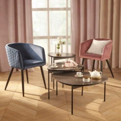 Fauteuil Séjour Marlo Bleu Canard Atmosphera -ATMOSPHERA Soldes Boutique fauteuil marlo bleu canard atmosphera 3